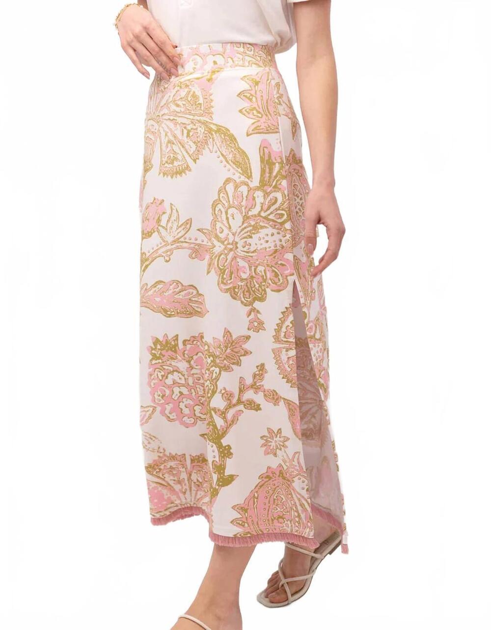 NEW SPARTINA 449 jersey midi skirt in castillo jacobean cream